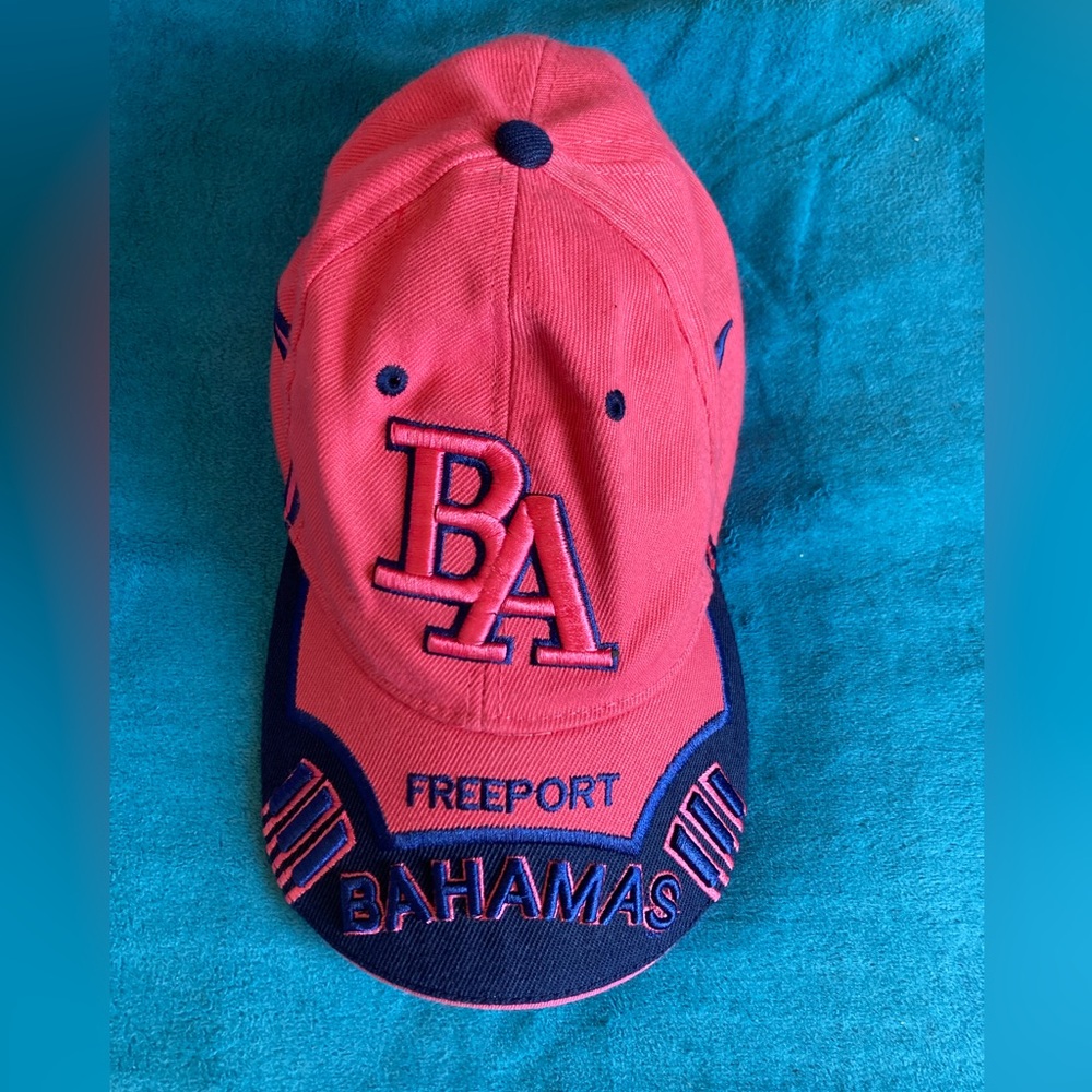 Bahamas Embroidered Pink and Blue Cap. GUC